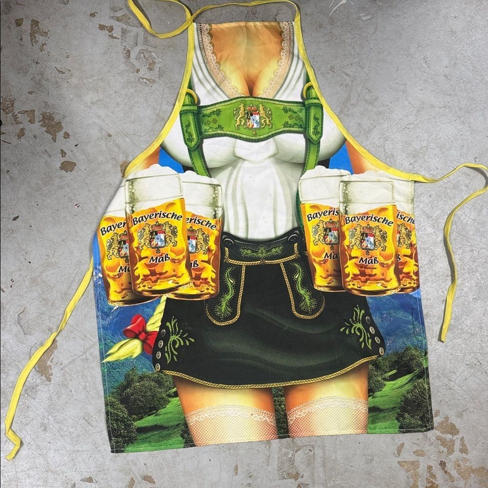Bavarian Beer Maid Apron Worn Once - Funny Apron - Tie Waist and Halter Neck